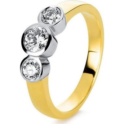 Muau, Ring, Ring 750/18K Gelbgold/Weissgold Diamant 0.68ct., (54, 750/18 K Gold) Muau, Ring, Ring 750/18K Gelbgold/Weissgold Diamant 0.68ct., (54, 750/18 K Gold)