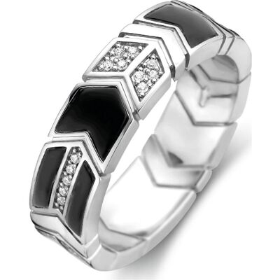 Ti Sento Milano, Ring, Ring mit Onyx und Zirkonia 12202BO, (56) Ti Sento Milano, Ring, Ring mit Onyx und Zirkonia 12202BO, (56)