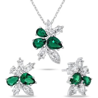 Brilio, Schmuck Set, Silver - Charming Silver Jewelry Set with Zircons SET248WG (Earrings. Necklace), Silber Brilio, Schmuck Set, Silver - Charming Silver Jewelry Set with Zircons SET248WG (Earrings. Necklace), Silber
