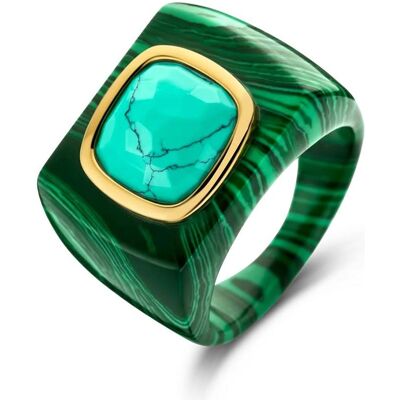 Ti Sento Milano, Ring, Ring malachitgrün/türkis vergoldet 12255MA, (56) Ti Sento Milano, Ring, Ring malachitgrün/türkis vergoldet 12255MA, (56)