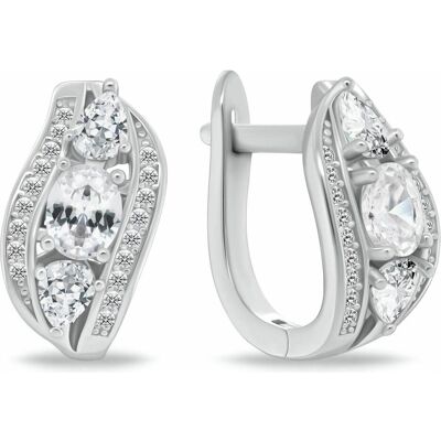 Brilio, Ohrringe, Silver - Luxury silver earrings with zircons EA1180W, (Silber) Brilio, Ohrringe, Silver - Luxury silver earrings with zircons EA1180W, (Silber)