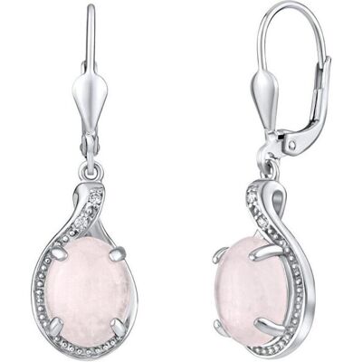 Silvego, Ohrringe, Silver earrings with natural rosette JST14811PRU, (Sterling Silber) Silvego, Ohrringe, Silver earrings with natural rosette JST14811PRU, (Sterling Silber)