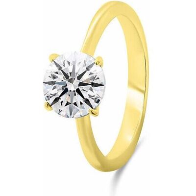 Brilio, Ring, Silver - Gold-plated engagement ring with cubic zirconia RI057Y - Circuit: 60 mm, (60) Brilio, Ring, Silver - Gold-plated engagement ring with cubic zirconia RI057Y - Circuit: 60 mm, (60)