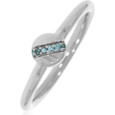 Xen, Ring, Ring mit 6 Blautopase ca. 0,045 ct. rhodiniert, (52) Xen, Ring, Ring mit 6 Blautopase ca. 0,045 ct. rhodiniert, (52)