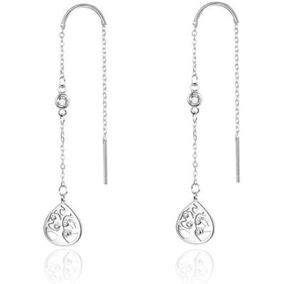 Beneto, Ohrringe, Long silver earrings with zircons AGUV1967 (L), (Silber) Beneto, Ohrringe, Long silver earrings with zircons AGUV1967 (L), (Silber)
