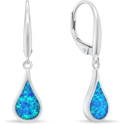 Brilio, Ohrringe, Silver - Dangle silver earrings with synthetic opals EA1161WB Brilio, Ohrringe, Silver - Dangle silver earrings with synthetic opals EA1161WB