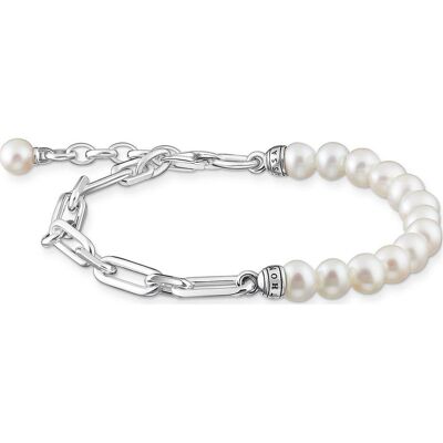 Thomas Sabo, Armschmuck, Armband Glieder und Perlen Silber, (19 cm, 925er Silber) Thomas Sabo, Armschmuck, Armband Glieder und Perlen Silber, (19 cm, 925er Silber)
