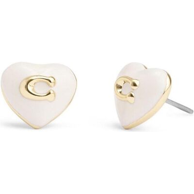 Coach, Ohrringe, - Charming heart earrings made of brass 37479226GLD100, (Messing) Coach, Ohrringe, - Charming heart earrings made of brass 37479226GLD100, (Messing)