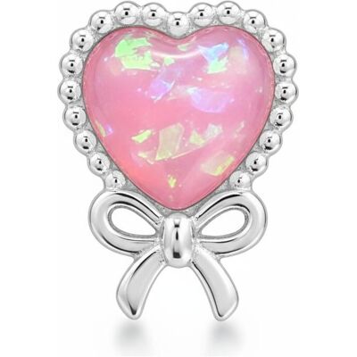 Maxte, Ohrringe, Kinder- Silber-Herz mit Imitiertem Opal, (Sterling Silber) Maxte, Ohrringe, Kinder- Silber-Herz mit Imitiertem Opal, (Sterling Silber)