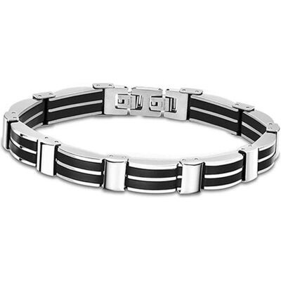 Armschmuck, HERREN-ARMBAND IM LOTUS-STIL AUS SCHWARZEM LS1878-2/3-STAHL, HERREN, (Stahl) Armschmuck, HERREN-ARMBAND IM LOTUS-STIL AUS SCHWARZEM LS1878-2/3-STAHL, HERREN, (Stahl)