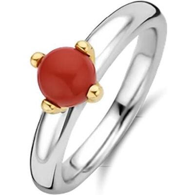Ti Sento Milano, Ring, Ring mit korallenrotem Stein 12179CR, (56) Ti Sento Milano, Ring, Ring mit korallenrotem Stein 12179CR, (56)