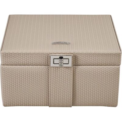Windrose, Uhrenbox + Schmuckaufbewahrung, 803948.07 - Schmuckkoffer M mit Einsatz Corbello taupe, Grau Windrose, Uhrenbox + Schmuckaufbewahrung, 803948.07 - Schmuckkoffer M mit Einsatz Corbello taupe, Grau