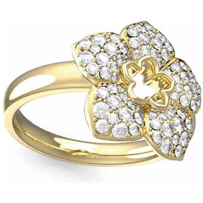 Guess Ring, - Decent Gold Plated Shining Winter Flower Ring JUBR04467JWYG - Circuit: 58 mm, (58) Guess Ring, - Decent Gold Plated Shining Winter Flower Ring JUBR04467JWYG - Circuit: 58 mm, (58)