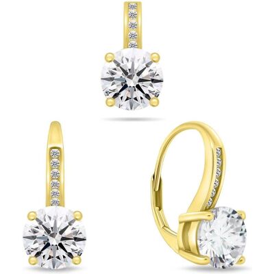 Brilio, Ohrringe, Silver - Charming gold-plated set with zircons SET241Y (pendant. dangle earrings) Brilio, Ohrringe, Silver - Charming gold-plated set with zircons SET241Y (pendant. dangle earrings)