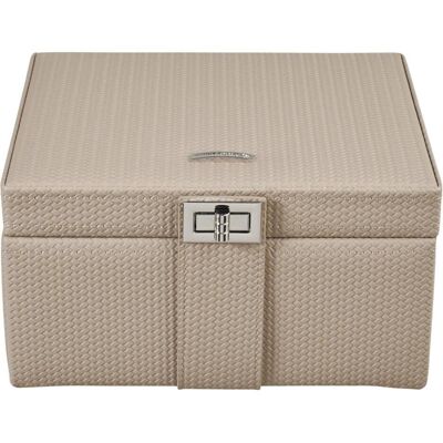 Windrose, Uhrenbox + Schmuckaufbewahrung, Corbello Schmuckkasten 21.5 cm, Beige Windrose, Uhrenbox + Schmuckaufbewahrung, Corbello Schmuckkasten 21.5 cm, Beige