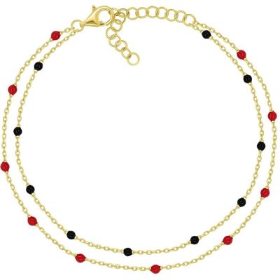 Brilio, Armschmuck, Silver - Double gold-plated beaded bracelet BRC230YBCR, (Silber) Brilio, Armschmuck, Silver - Double gold-plated beaded bracelet BRC230YBCR, (Silber)