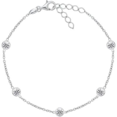 Brilio, Armschmuck, Silver - Charming silver bracelet with zircons BRC105W, (925 Sterling Silber) Brilio, Armschmuck, Silver - Charming silver bracelet with zircons BRC105W, (925 Sterling Silber)