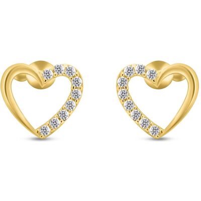 Brilio, Ohrringe, Silver - Romantic gold-plated earrings with glittering hearts EA356Y, (Silber) Brilio, Ohrringe, Silver - Romantic gold-plated earrings with glittering hearts EA356Y, (Silber)