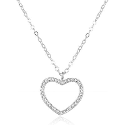 Beneto, Halsschmuck, Beautiful silver necklace with heart AGS886 / 47 (L), (Silber) Beneto, Halsschmuck, Beautiful silver necklace with heart AGS886 / 47 (L), (Silber)