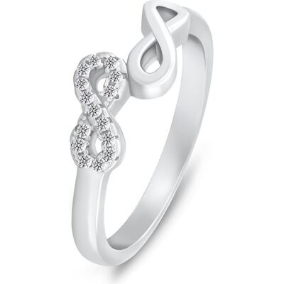 Brilio, Ring, Silver - Decent silver infinity ring with zircons RI122W - Circuit: 55 mm, (55) Brilio, Ring, Silver - Decent silver infinity ring with zircons RI122W - Circuit: 55 mm, (55)