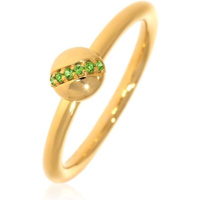 Xen, Ring, Ring mit 6 Chromdiopside ca. 0,04 ct. gelbvergoldet, (54, 925 Silber) Xen, Ring, Ring mit 6 Chromdiopside ca. 0,04 ct. gelbvergoldet, (54, 925 Silber)