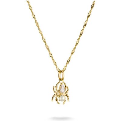 Thomas Sabo, Halsschmuck, Halskette True Romance Spinne Perle 18k Vergoldung, (Silber 925) Thomas Sabo, Halsschmuck, Halskette True Romance Spinne Perle 18k Vergoldung, (Silber 925)