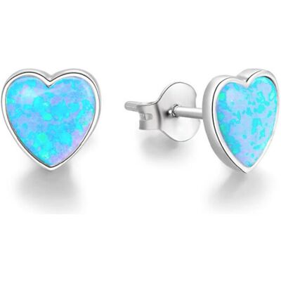 Beneto, Ohrringe, Silver heart earrings with opalescent crystals AGUP1186 (L), (Silber) Beneto, Ohrringe, Silver heart earrings with opalescent crystals AGUP1186 (L), (Silber)
