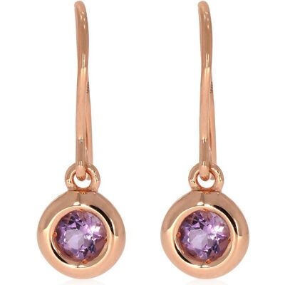 Xen, Ohrringe, Ohrhänger mit Pink Amethyst ca. 0,60 ct. rosèvergoldet, (925 Sterling Silber) Xen, Ohrringe, Ohrhänger mit Pink Amethyst ca. 0,60 ct. rosèvergoldet, (925 Sterling Silber)