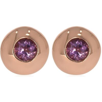Xen, Ohrringe, Ohrstecker mit Pink Amethyst ca. 0,60 ct. rosèvergoldet, (925 Sterling Silber) Xen, Ohrringe, Ohrstecker mit Pink Amethyst ca. 0,60 ct. rosèvergoldet, (925 Sterling Silber)