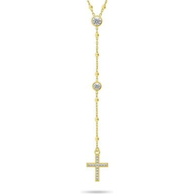 Brilio, Halsschmuck, Silver - Timeless Rosary Gold Plated Necklace NCL113Y, (Silber) Brilio, Halsschmuck, Silver - Timeless Rosary Gold Plated Necklace NCL113Y, (Silber)