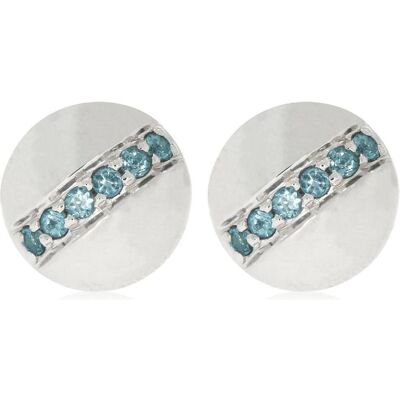 Xen, Ohrringe, Ohrstecker mit 12 London Blue Topase ca. 0,26 ct. rhodiniert, (925 Sterling Silber) Xen, Ohrringe, Ohrstecker mit 12 London Blue Topase ca. 0,26 ct. rhodiniert, (925 Sterling Silber)