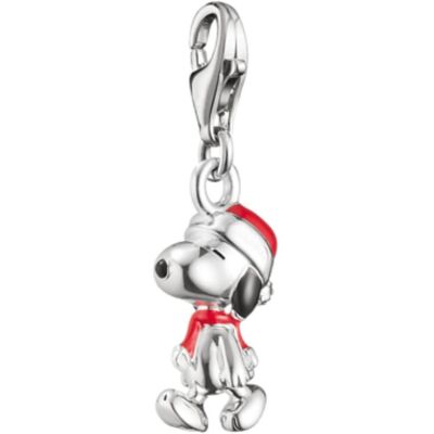 Thomas Sabo, Kettenanhänger, Charm-Anhänger Snoopy & Herz PEANUTS Original Silber, (Emaille, Silber 925) Thomas Sabo, Kettenanhänger, Charm-Anhänger Snoopy & Herz PEANUTS Original Silber, (Emaille, Silber 925)
