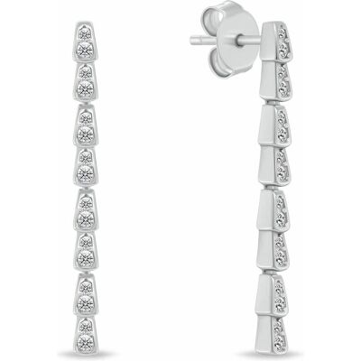 Brilio, Ohrringe, Silver - Luxurious silver dangling earrings with zircons EA1191W, (Silber) Brilio, Ohrringe, Silver - Luxurious silver dangling earrings with zircons EA1191W, (Silber)