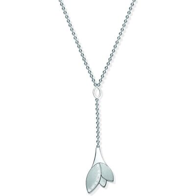 Xen, Halsschmuck, Y-Collier Blume mit 10 Brillanten ca. 0,05 ct., (Edelstahl, 42 cm) Xen, Halsschmuck, Y-Collier Blume mit 10 Brillanten ca. 0,05 ct., (Edelstahl, 42 cm)