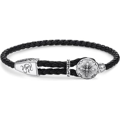 Thomas Sabo, Armschmuck, Kompass, (14 cm, Leder, Silber 925) Thomas Sabo, Armschmuck, Kompass, (14 cm, Leder, Silber 925)
