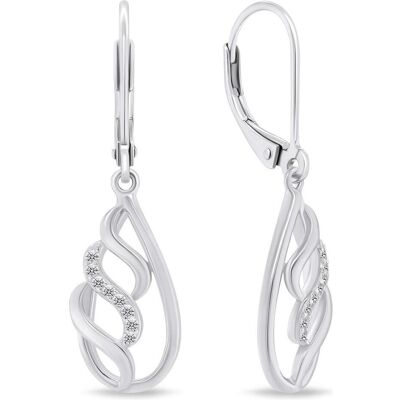Brilio, Ohrringe, Silver - Dazzling silver earrings with zircons EA737W, (Silber) Brilio, Ohrringe, Silver - Dazzling silver earrings with zircons EA737W, (Silber)