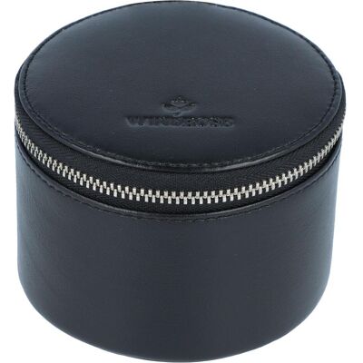 Windrose, Uhrenbox + Schmuckaufbewahrung, Basic Collection Nappa Schmucketui Leder 10 cm, Schwarz Windrose, Uhrenbox + Schmuckaufbewahrung, Basic Collection Nappa Schmucketui Leder 10 cm, Schwarz