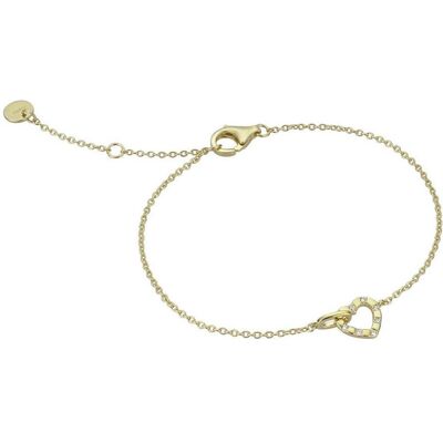 Esprit Armschmuck, Romantic gilded bracelet with heart and zircons ESBR01321217 Esprit Armschmuck, Romantic gilded bracelet with heart and zircons ESBR01321217
