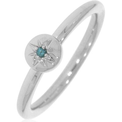 Xen, Ring, Ring mit Blautopas ca. 0,02 ct. rhodiniert, (52) Xen, Ring, Ring mit Blautopas ca. 0,02 ct. rhodiniert, (52)