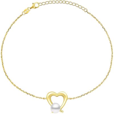 Brilio, Armschmuck, Silver - Elegant gold-plated bracelet with genuine pearl BRC28Y, (Silber) Brilio, Armschmuck, Silver - Elegant gold-plated bracelet with genuine pearl BRC28Y, (Silber)