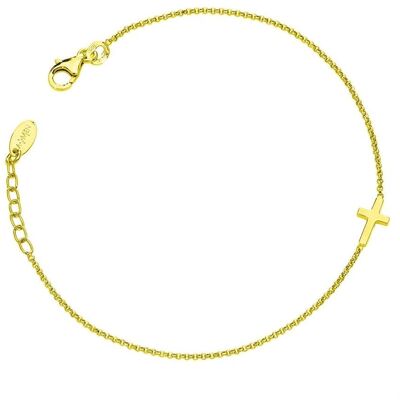 Amen, Armschmuck, Sterling Silber Armband - Gold, (19 cm, Argent925) Amen, Armschmuck, Sterling Silber Armband - Gold, (19 cm, Argent925)