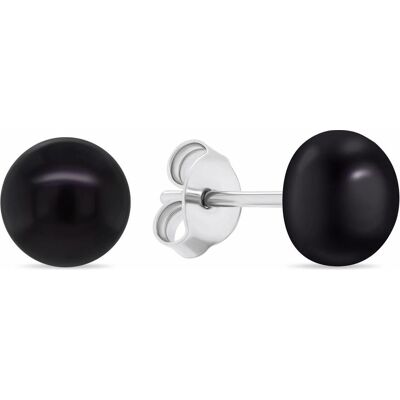 Brilio, Ohrringe, Silver - Silver stud earrings with genuineack pearls EA585WBC - Diameter: 0.5cm, (Silber) Brilio, Ohrringe, Silver - Silver stud earrings with genuineack pearls EA585WBC - Diameter: 0.5cm, (Silber)