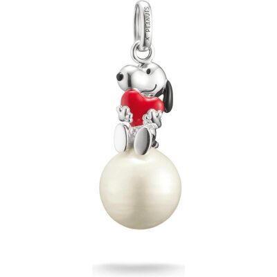 Thomas Sabo, Kettenanhänger, Anhänger Snoopy mit Herz auf Schneeball PEANUTS Silber, (Emaille, Silber 925) Thomas Sabo, Kettenanhänger, Anhänger Snoopy mit Herz auf Schneeball PEANUTS Silber, (Emaille, Silber 925)