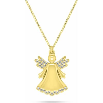 Brilio, Halsschmuck, Silver - Gold Plated Women's Angel Necklace NCL188Y, (925 Sterling Silber) Brilio, Halsschmuck, Silver - Gold Plated Women's Angel Necklace NCL188Y, (925 Sterling Silber)