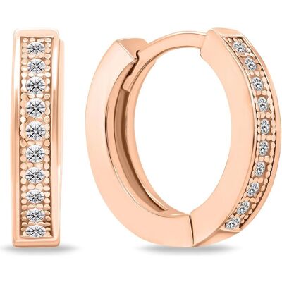 Brilio, Ohrringe, Silver - Bronze hoop earrings with zircons EA668R, (Bronze, Silber) Brilio, Ohrringe, Silver - Bronze hoop earrings with zircons EA668R, (Bronze, Silber)