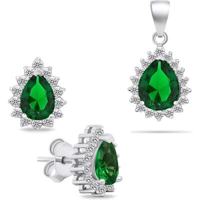 Brilio, Ohrringe, Silver Charming Silver Jewelry Set With Zircons Set226wg Earrings And Pendant, (Silber) Brilio, Ohrringe, Silver Charming Silver Jewelry Set With Zircons Set226wg Earrings And Pendant, (Silber)