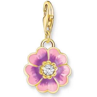 Thomas Sabo, Kettenanhänger, Charm-Anhänger Blume Flower Violett vergoldet, (Emaille, Silber 925) Thomas Sabo, Kettenanhänger, Charm-Anhänger Blume Flower Violett vergoldet, (Emaille, Silber 925)