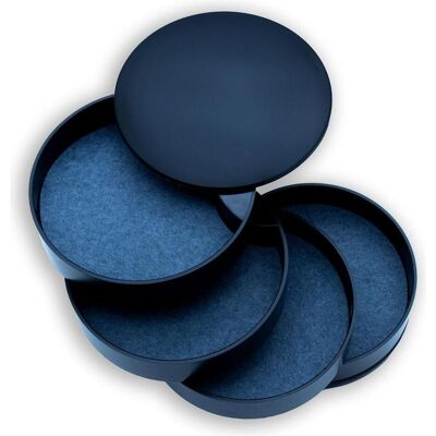 Intirilife, Uhrenbox + Schmuckaufbewahrung, Schmuckkasten mit 4 rotierbaren Ebenen, Schwarz Intirilife, Uhrenbox + Schmuckaufbewahrung, Schmuckkasten mit 4 rotierbaren Ebenen, Schwarz
