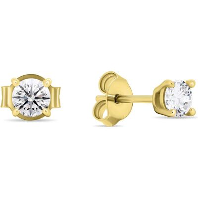 Brilio, Ohrringe, Silver - Gold-plated stud earrings with clear zircons EA580/1/2/3/4Y - Diameter: 0.4 cm, (Silber) Brilio, Ohrringe, Silver - Gold-plated stud earrings with clear zircons EA580/1/2/3/4Y - Diameter: 0.4 cm, (Silber)