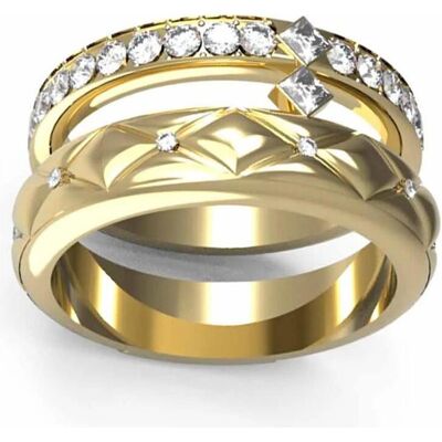 Guess Ring, - Stylish Gold Plated Crystal Ring JUBR04586JWYG - Circuit: 58 mm, (58) Guess Ring, - Stylish Gold Plated Crystal Ring JUBR04586JWYG - Circuit: 58 mm, (58)